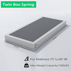 ALDRICH 5 Inch Heavy Duty Metal Twin Box Spring Mattress Foundation 1500lbs Max Weight Capacity/Non-Slip/No Noise/Easy Assembly/Easy Clean Cover