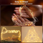 4 Pack Timer Fairy Lights Battery Operated 16.4Ft 50 LEDs Silver Copper Wire Christmas Twinkle Lights with 5 Lighting Modes for Indoor Outdoor Wedding Holiday Yard Decorations (Warm White)