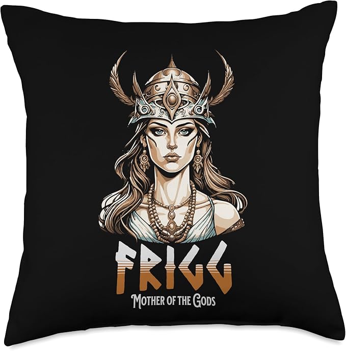 Nordic Vikings Legends Old Norse Mythology Gods Frigg Nordic Scandinavian Legends Old Norse Mythology Gods Throw Pillow, 18x18, Multicolor