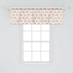 Ambesonne Cartoon Window Valance Pack of 2, Pastel Rainbows Clouds Raindrops Sky Theme, Rod Pocket Curtain Valances for Kitchen Bedroom, 54" X 18", Rose and Multicolor