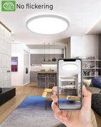 zemty 2Pack 16.5 Inch LED Ceiling Light Flush Mount, 36W 4200lm Super Slim Flush Mount Ceiling Light Fixtures, 3000K/4500K/6000K Selectable Ceiling Lamp for Bedroom Kitchen Living Room (White)