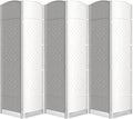 6 Panel Room Divider,6Ft Folding Privacy Screen,Tall - Extra Wide Foldable Panel Partition Wall Divider with Diamond Double-Weaved Hand-Woven Design Room Screen Divider