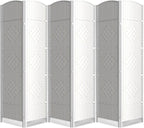 6 Panel Room Divider,6Ft Folding Privacy Screen,Tall - Extra Wide Foldable Panel Partition Wall Divider with Diamond Double-Weaved Hand-Woven Design Room Screen Divider