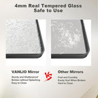24x32 Inch Black Framed Bathroom Mirror for Wall, Matte Black Metal Wall Mirror, Black Rectangle Vanity Mirror, Tempered Glass, Anti-Rust, Hangs Vertically or Horizontally