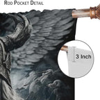 Fantasy Norse Viking Curtains for Bedroom - Cool Gothic Vintage Vikings Mystical Symbol Eagle Window Treatment,Energy Saving Thermal Insulated Rod Pocket Bedroom Blackout Curtains 2 Panels 63L x 36W