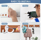 25 Pack Coat Hooks Wall Hooks for Hanging, Heavy Duty Double Prong Metal Hook Wall Mounted for Living Room, Bathroom, Kitchen, Bedroom for Coat, Bag, Scarf, Towel, Hat, Key, Cup (White)