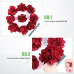AVIVIHO 65pcs Burgundy Hydrangea Artificial Flowers Bulk (Not Squished, No Steaming Need) Realistic Hydrangeas Silk Flowers with Stems for DIY Project Wedding Party Home Wedding Table Decorations