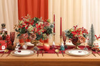 Artificial Christmas Flowers Set with Poinsettia, Fake Roses, Greenery Leaves & Stems for DIY Christmas Decor - Wreath, Tree Ornaments, Wedding Bouquets, Centerpieces, Home Floral Arrangement
