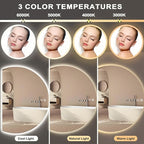 48"×34" LED Bathroom Mirror with Lights, Large Lighted Half Circle Bathroom Mirror-with Backlit, 3 Colors, Dimmable, Anti Fog, Shatter-Proof Modern Decor Vanity Mirrors