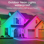 32.8FT Neon Rope Lights,Flexible Led Rope Lights Control with App/Remote,Multiple Modes Rope Lights,IP65 Outdoor RGB Led Neons Light Waterproof