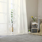 Aiyufeng Ivory Living Room Sheer Curtains 54 inch Long 2 Panels Set, Rod Pocket Voile Sheer Draperies Privacy with Light Penetration for Villa, W40 by L54 inches, 2 Panels