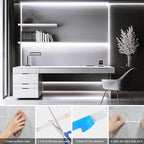 echosari 3.3FT 6000K Strip Lights Battery Operated, Tape Light with Remote 8 Modes Timer Self-Adhesive Cuttable, Strip Lights for Bedroom Cabinets Shelves TV Indoor Decor (Cool White)