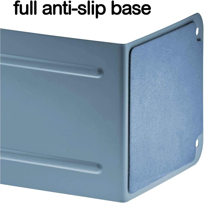 Acrimet Metal Bookends, Non-Skid Book Stand for Shelves, Heavy Duty Book Stopper, 6-7/8" H x 4" W x 4-1/2“ D, Blue, 1 Pair