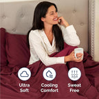 Twin Size 3 Piece Sheet Set - Comfy Breathable & Cooling Bed Sheets Set - Hotel Luxury Bedding for Women, Men, Kids, Teens, Boys & Girls - Deep Pockets, Ultra-Soft, Wrinkle Free - Oeko-Tex - Burgundy