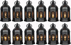 LLQ Ramadan Lanterns (5-12pcs) - Mini Lanterns Decorative Lights - Ramadan Gifts & Table Centerpiece, Eid Mubarak Decorations, Black