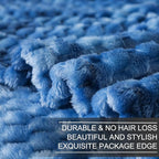 Richave Twin Size Blanket, Premium Lightweight Anti-Static 66x90 Inches 3D Clouds Stylish Jacquard Velvet Plush Bed Blanket for Twin XL Extra Long Bed, Tie-dye Stone Blue