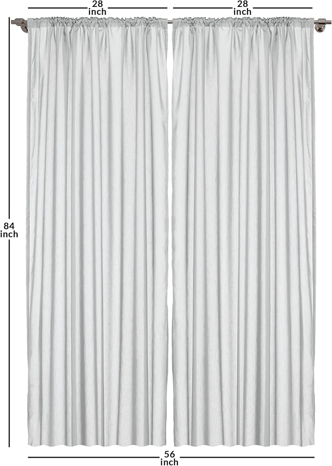 Ambesonne Black and White Window Curtains, Modern Grunge Botany Motif Monochrome Brush Paint Style Strokes, Lightweight Decor 2-Panel Set with Rod Pocket, Pair of - 28" x 84", White and Black