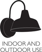 Mason Barn Light 1 Indoor/Outdoor Wall Mount Modern Industrial Farmhouse Design House Light for Patio, Garage, Bathroom, Office, Kitchen, 8 inch, Oil Rubbed Bronze, 519504