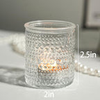 36pcs Votive Candle Holders, Clear Vintage Glass Candle Holder for Floating Candle, Tealight Candle Holder for Table Centerpieces Home Birthday Christmas Wedding Party Table Decoration (Clear)