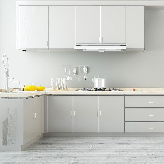 Cabinet Pulls Brushed Nickel Cabinet Handles Square Drawer Pulls, 50 Pack 10 Inch Stainless Steel Kitchen Door Cupboard Cabinet Handles, Cabinet Hardware Drawer Handles, 256mm Hole Centers