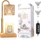 Hong-in Candle Warmer Lamp with Timer -Dimmable Adjustable Height,House Warming Gifts New Home,Vintage Home Decor with Elegant Amber Glass,Birthday Gifts for Women, Mom, Friend and Sister