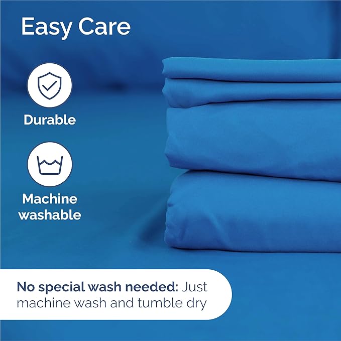 Split King 7 Piece Sheet Set - Comfy Breathable & Cooling - Soft Hotel Luxury Bedding Set with 8-16 Inch Deep Pockets - 1 Flat & 2 Fitted Sheet & 4 Pillowcases - Wrinkle Free & Easy Care - Royal Blue