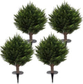 Artificial Cedar Topiary Tree, Indoor Outdoor Decorative Plant, Faux Evergreen Foliage (4, 15.7 inch Height (Leaves Diameter 15.7 inch))
