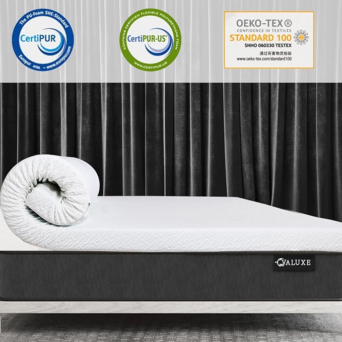 3 Inch Gel Memory Foam Mattress Topper Twin XL Size High Density Cooling Pad Pressure Relief Bed Topper (with Removable & Washable Bamboo Cover)