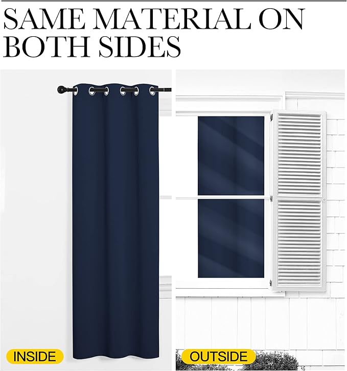 NICETOWN Doorway Curtain Privacy, Door Cover Curtain, Sound Reducing Winter Insulated Thermal Room Darkening Blackout Curtains for Bedroom, 84 inch Length (1 Panel, 5ft Wide by 7ft Long, Navy)