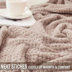 Exclusivo Mezcla Fleece Throw Blanket Extra Large, Super Soft and Warm Blankets for Couch, Sofa and Bed Waffle Textured, Cozy, Fuzzy and Lightweight (Camel, 50x70 Inches)