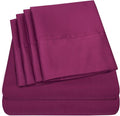 Cal King Size Bed Sheets - 6 Piece 1500 Supreme Collection Fine Brushed Microfiber Deep Pocket California King Sheet Set Bedding - 2 Extra Pillow Cases, Great Value, California King, Berry