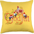 Scandinavian Christmas God Jul Marzipan Pig Throw Pillow