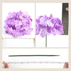Auihiay 64pcs Hydrangea Artificial Flowers, Purple Artificial Hydrangea Flowers, Silk Hydrangea Heads with Stems for Garden, Home Party Baby Shower DIY Wedding Centerpiece (Purple)