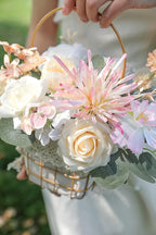 Artificial Flowers Combo Box Set Faux Fake Flower Leaf with Stems Arrangements for DIY Wedding Bouquets Party Table Centerpieces Home Decorations Yellow Pink