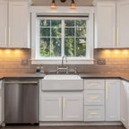 6 Pack Brushed Gold Cabinet Pulls - 11.3 Inch Cabinet Handles - Kitchen Hardware Wardrobe Pulls