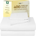 California Design Den King Bed Sheets Set - Soft 400 Thread Count Sateen, 100% Cotton Sheets, Deep Pockets with All Around Elastic for a Snug Fit, Cool & Durable Bedding Set - Antique White