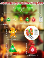 Christmas Fairy Lights Battery Operated with Remote, 10FT 30 LED Gingerbread Man Christmas Tree Lucky Bag String Lights with 8 Modes & Timer, Twinkle Lights for Outdoor Indoor Party Xmas Decorations