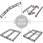 3 Inch Queen Size Box Spring, Low Profile Box Spring for Queen Bed,Heavy Duty Mattress Foundation, Metal Bed Base,Easy Assembly/Noise Free