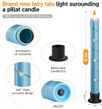 Da by 3 Pcs Flickering Flameless Battery Operated Taper Candle-Window Candles with Remote and Time-LED 3D Dynamic Flame-9.6 Inches for Wedding, Party,Home Decoration-Blue
