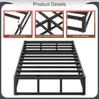 10 Inch High Profile Twin Box Spring Heavy Duty Metal Box Spring Twin with Fabric Cover, Sturdy Mattress Foundation, Easy Assembly, Noise Free, Black