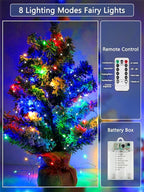 3 Pack Fairy Lights Battery Operated with Remote Control Timer, 26 FT 80 LED String Lights Outdoor Indoor, 8 Mode Twinkle Lights for Christmas Party Wedding Birthday Bedroom Decoration (Multicolor)