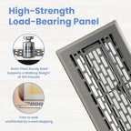4x8 Inches Heavy Duty Walkable Floor Register - Easy Adjust Air Supply Lever Decorative Floor Vent Covers, Boston Design Vent Covers for Home - Satin Nickel