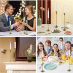 Brass Gold Candlestick Holders Set of 3, Metal Taper Candle Holders, Classic Decorative Candle Stick for Christmas, Wedding, Party, Dinner Tables,Home Décor