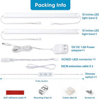 Litever Under Cabinet Lights Plug in, 3 pcs 12 Inches LED Light Strip Bars. Super Bright Dimmable Linkable for Kitchen Under Cabinets Shelf Work Space Desk Closet Lighting. Daylight 5000K