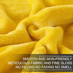 Fleece Blankets for All Season - Premium Lightweight Anti-Static Throw for Queen/Full Size Bed Extra Soft Brush Fabric Warm Sofa Thermal Blanket 90" x 90"(Yellow)