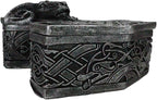 Ebros Gift Viking Ram Skull Thor Hammer Mjolnir with Runes Knotwork Decorative Jewelry Box Figurine Norse God of Thunder Scandinavian Mythology Collectible Trinket Stash Boxes