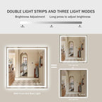 Koonmi Home Gym Mirror, 47"x47" Heavy Duty Large Seamless Tempered Glass Wall Mirrors with LED Lights for Gym, Workout, Yoga, Fitness, Dance Studio, Home, Exercise Room, Bathroom