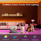 VOLIVO LED Strip Lights 50 FT,Color Changing Led Light Strips Kit with 44 Keys IR Remote Control, Lighting for Bedroom, Room, Home Decoration