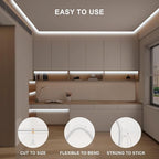 32.8ft COB Led Strip Light with Remote, 6500K Dimmable Bright Daylight White Led COB Strip Light, White Continuous Led Strip Light for Mirror, Stair, Cabinet, Room