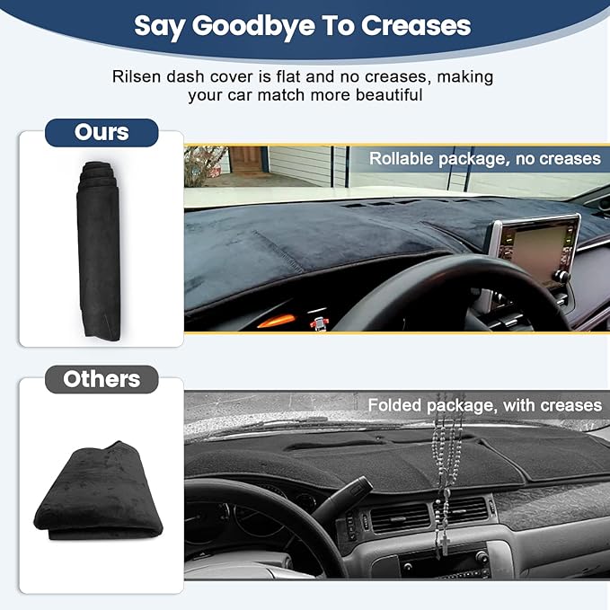 Dashboard Cover Mat Custom Fit for 2020 2021 2022 2023 Hyundai Sonata Dash Cover Nonslip Dash Mat Protector Sunshade No Glare Black (Only fits for 8.0-inch Touch Screen Dashboard)